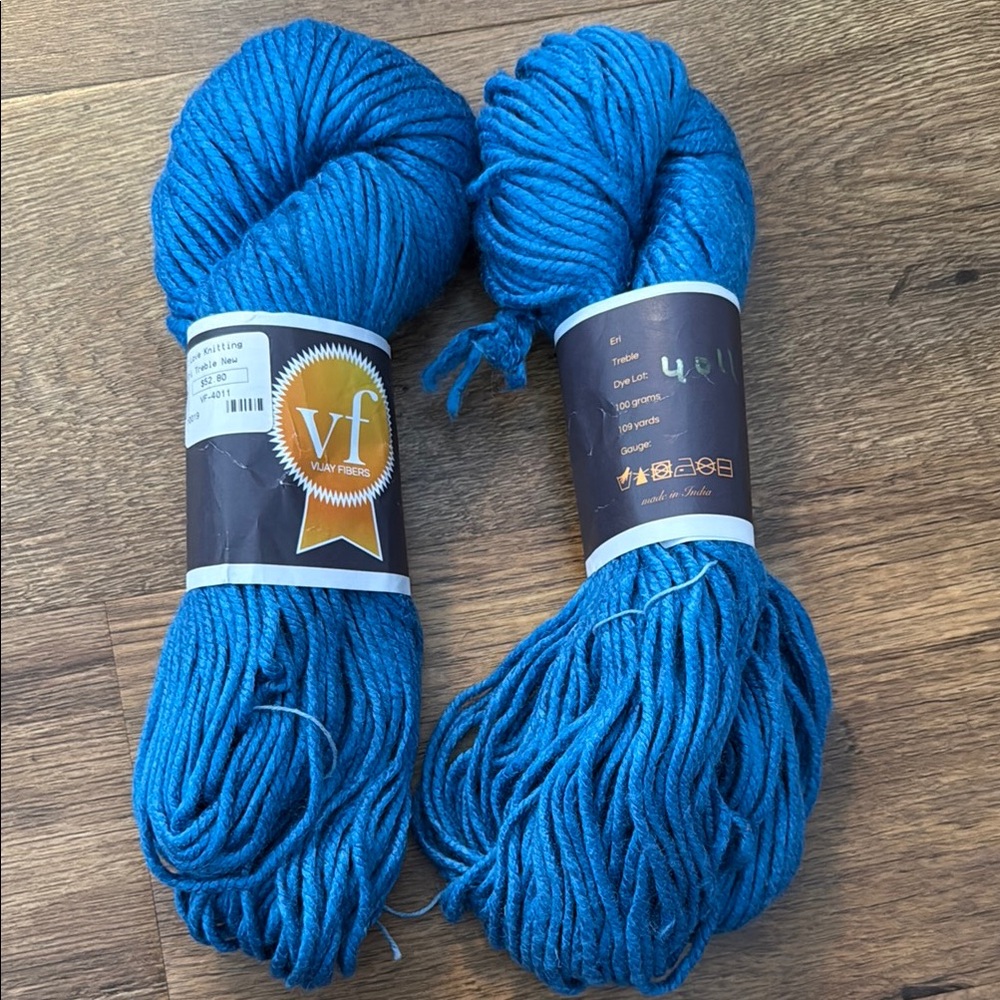 Vf Vijay Fibers Blue Yarn Skeins Eri Treble